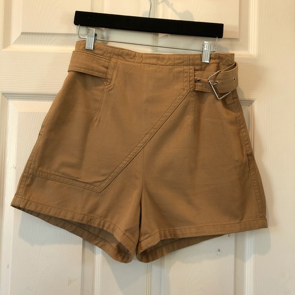 NWOT Urban Outfitters Khaki High Waist Shorts - Picture 5 of 8